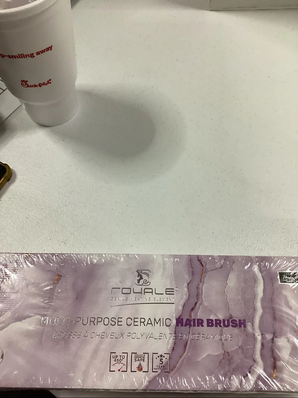 Multi-Purpose Ceramic Hair Brush — Lavender Marble Finish